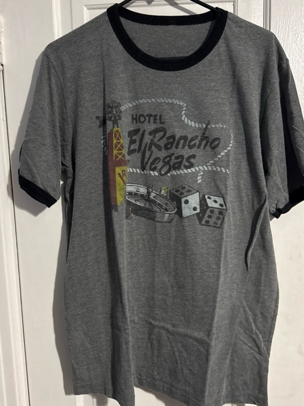 Graphic Ringer Tee - Gray Vegas Neon Museum